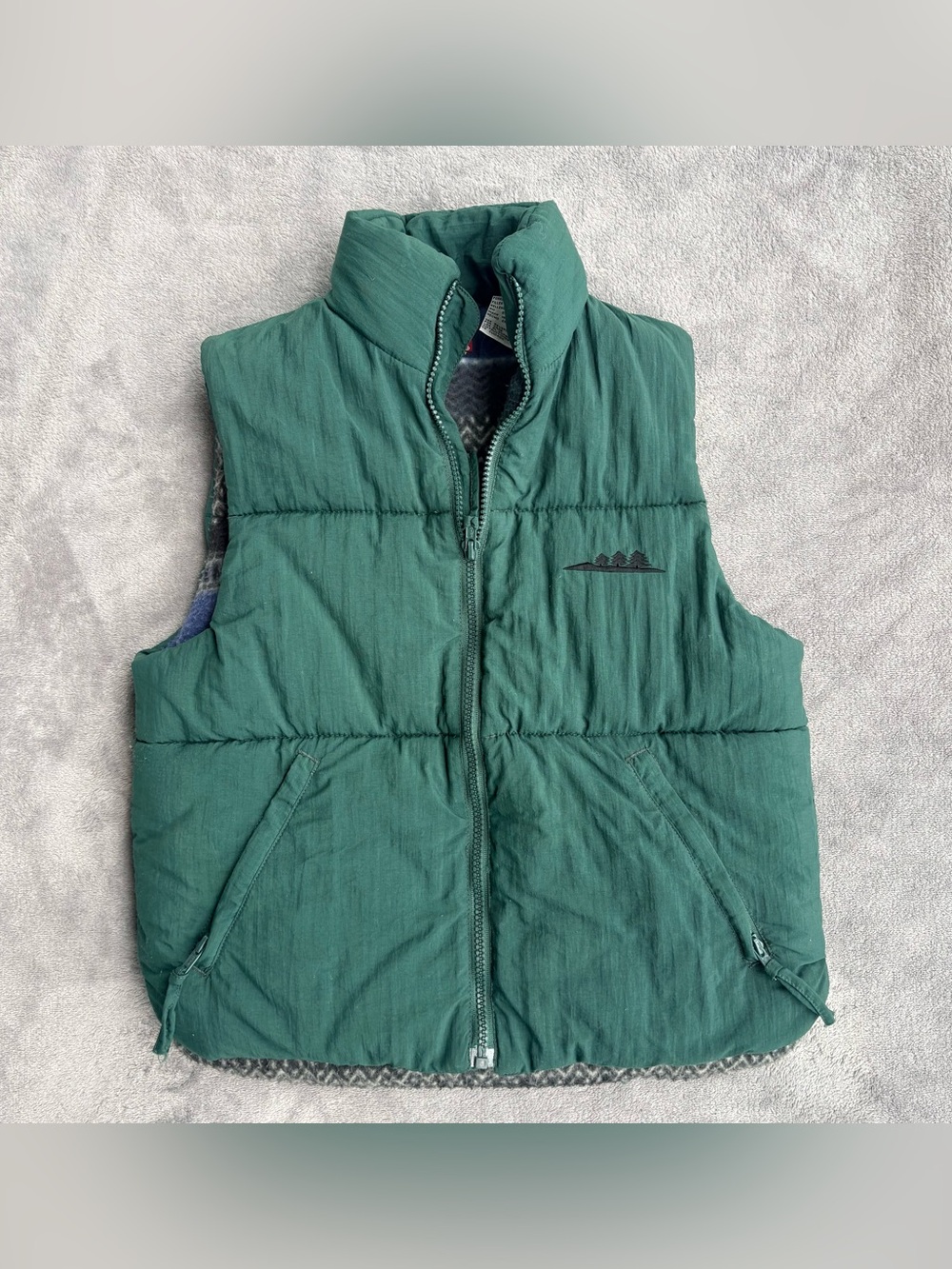 Men's Vintage Bugle Boy Evergreen Puffer Vest - Size S
